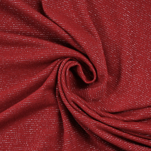 Maille Lurex rayée rouge cerise