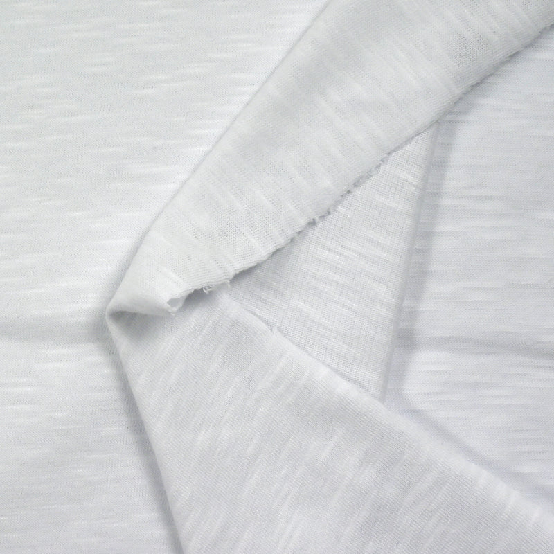 Jersey de coton flammé blanc glacier
