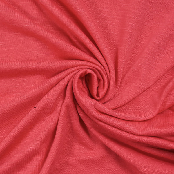 Jersey de viscose flammé rose corail