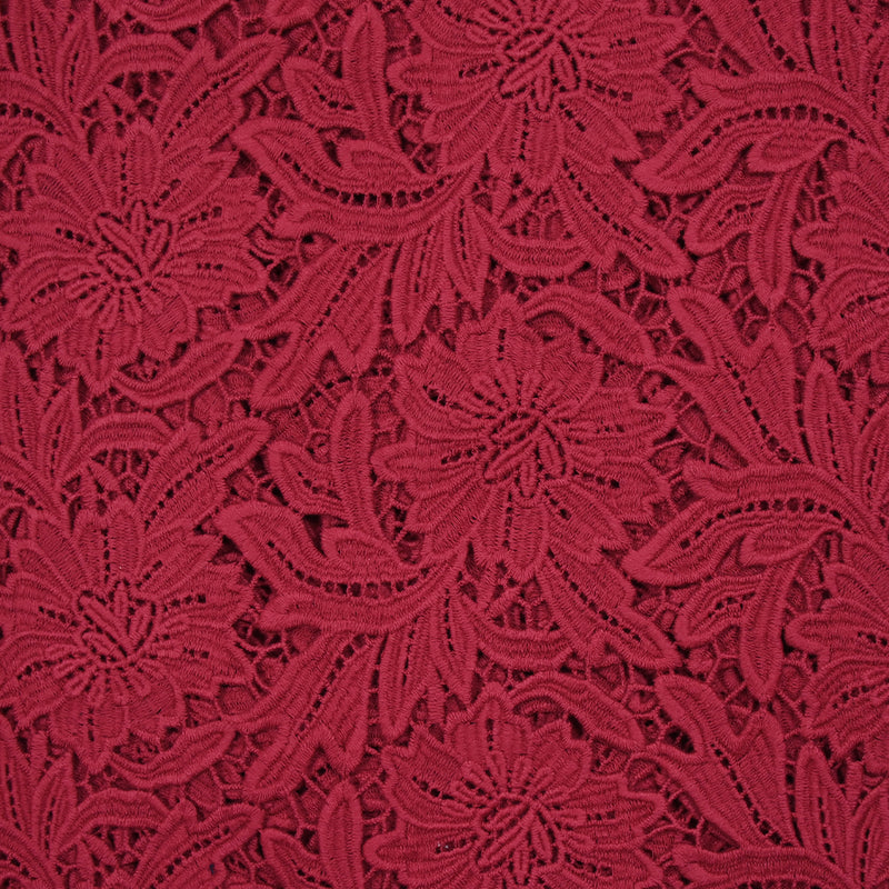 Guipure de coton Daphné rouge fraise