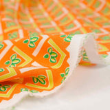 Viscose imprimée vintage fond orange