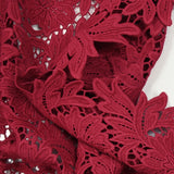 Guipure de coton Daphné rouge fraise