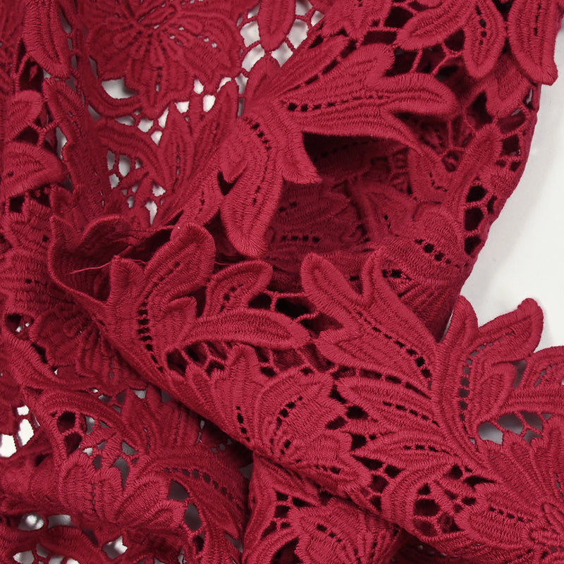 Guipure de coton Daphné rouge fraise