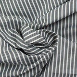 Popeline polycoton tissée-teinte Tom rayée gris et blanc