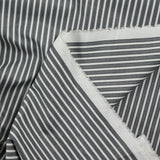 Popeline polycoton tissée-teinte Tom rayée gris et blanc