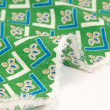 Viscose imprimée vintage fond vert