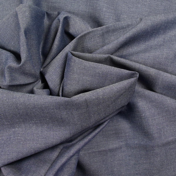 Chambray de coton bleu