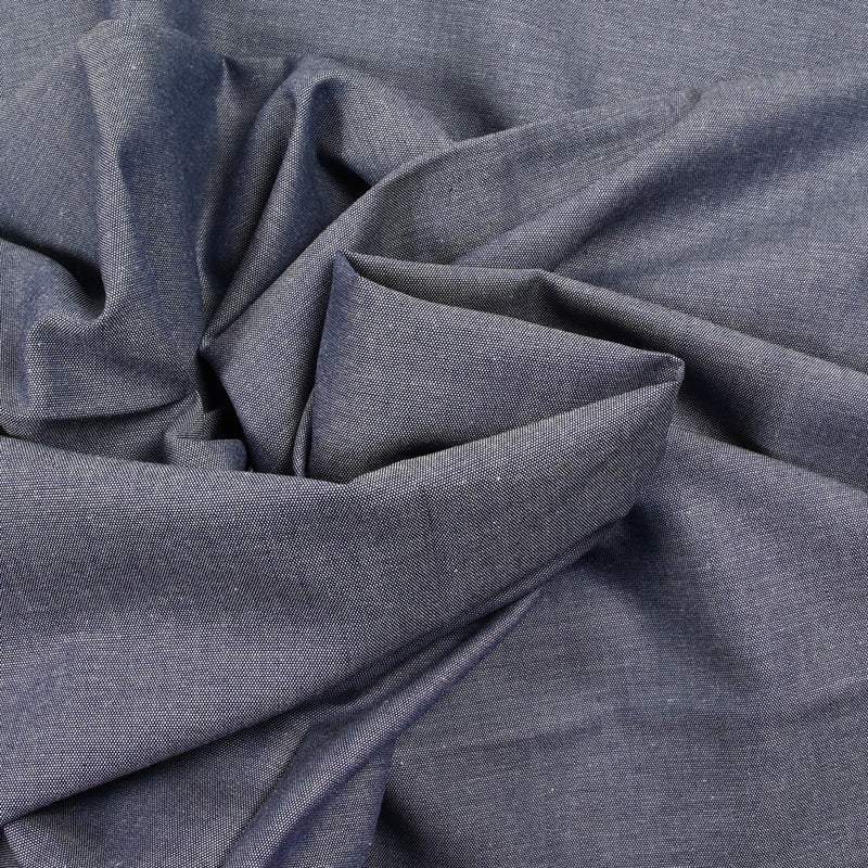 Chambray de coton bleu