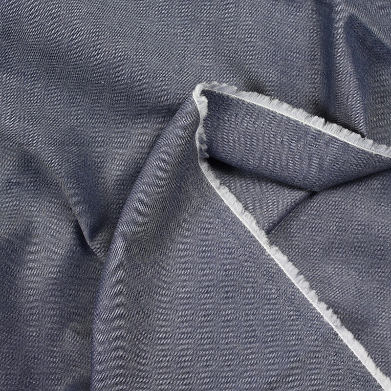 Chambray de coton bleu