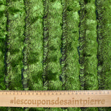 Velours de soie et viscose dévoré rayé vert
