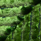 Velours de soie et viscose dévoré rayé vert