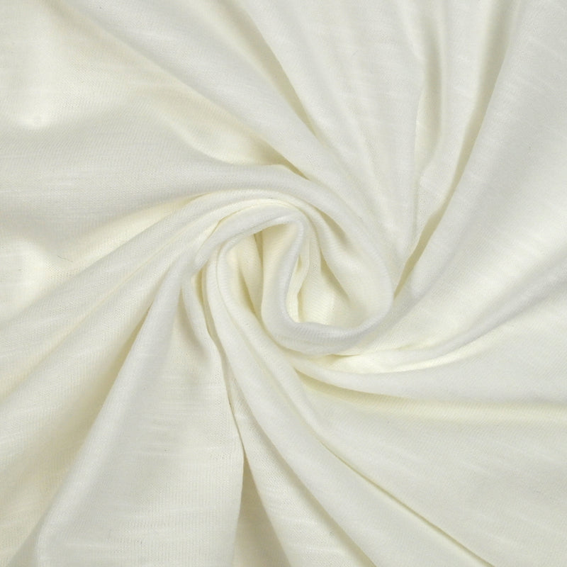 Jersey de coton flammé blanc craie