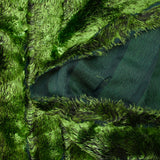 Velours de soie et viscose dévoré rayé vert