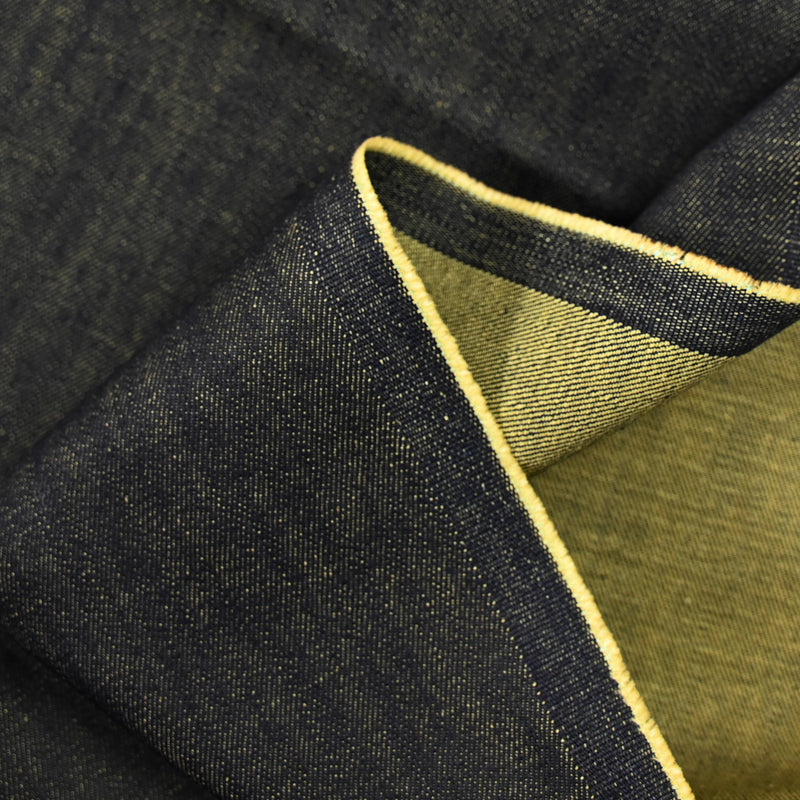 Jean's coton bleu nuit envers moutarde
