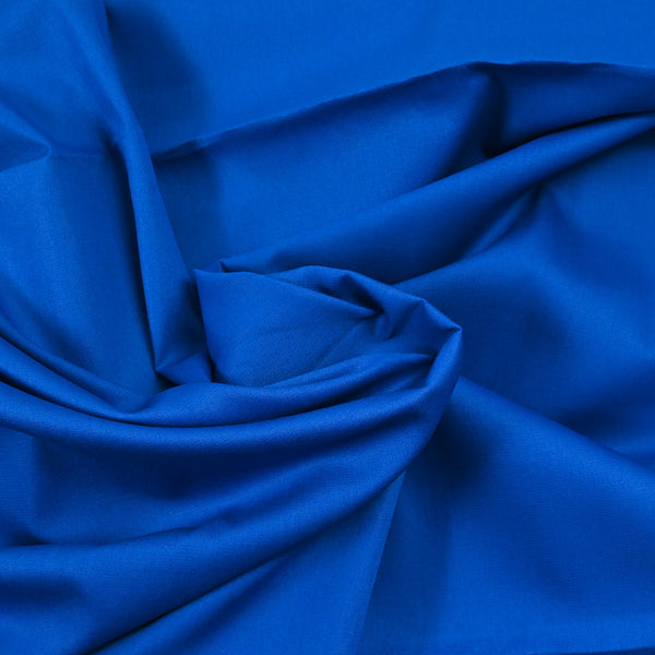 Popeline de coton bleu roi