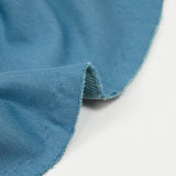 Molleton de coton french terry bleu acier
