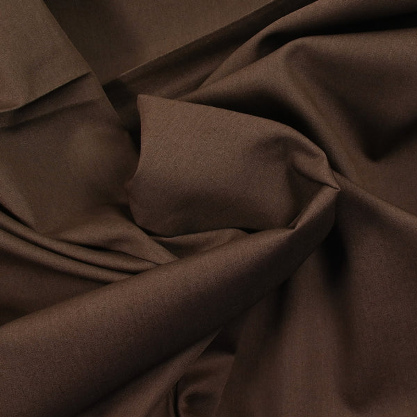 Popeline de coton marron