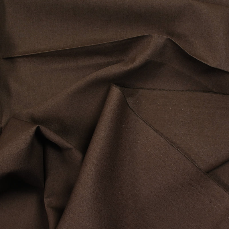 Popeline de coton marron