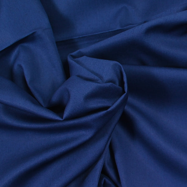 Popeline de coton bleu marine