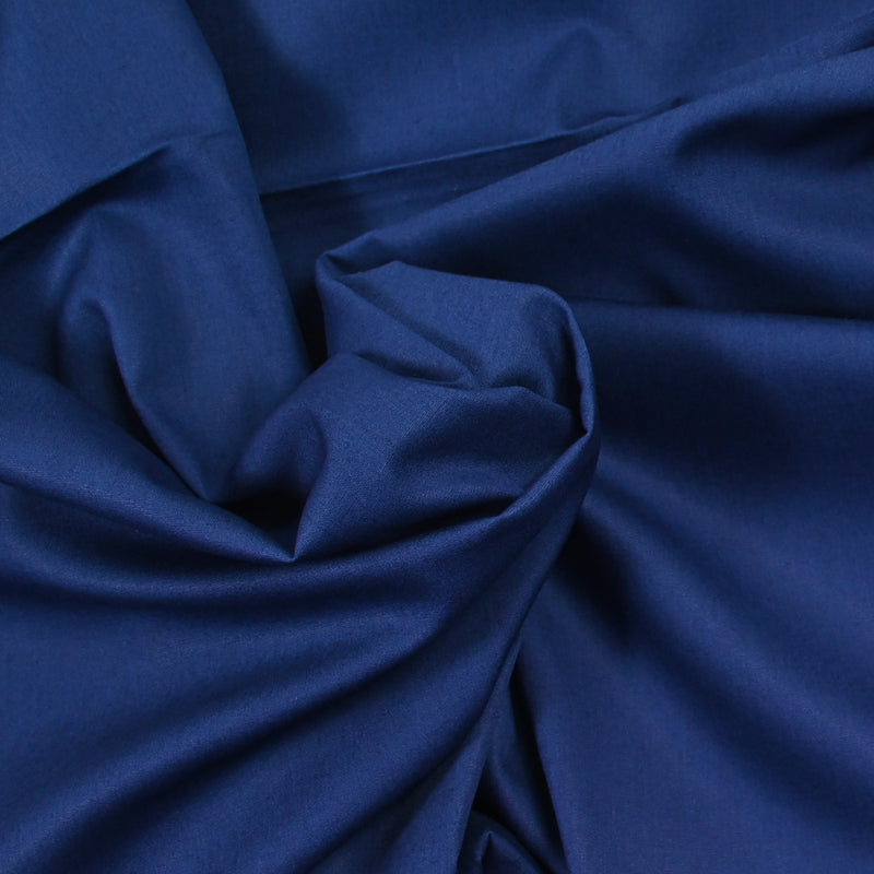 Popeline de coton bleu marine