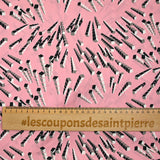 Satin polyester imprimé électrique fond rose