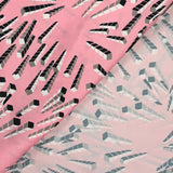 Satin polyester imprimé électrique fond rose