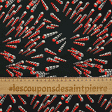 Satin polyester imprimé électrique fond noir