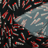 Satin polyester imprimé électrique fond noir