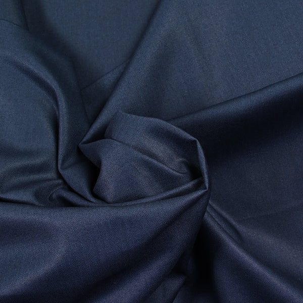 Coton rayé fantaisie bleu nuit