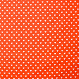 Coton imprimé coeur 5mm orange