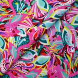 Coton imprimé Zélia rose, jaune et mauve