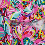 Coton imprimé Zélia rose, jaune et mauve