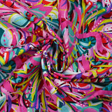 Coton imprimé Zélia rose, jaune et mauve