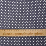 Coton imprimé coeur 5mm gris moyen