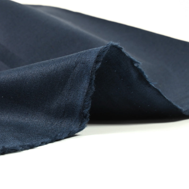 Coton rayé fantaisie bleu nuit