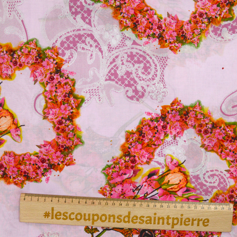Coton imprimé Azenha fond rose
