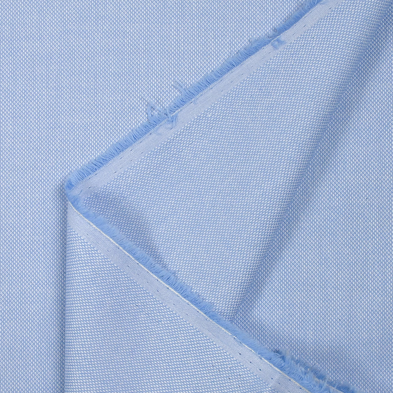 White and sky blue Oxford cotton