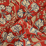 Fondo rojo de algodón indio de color azul kanpur