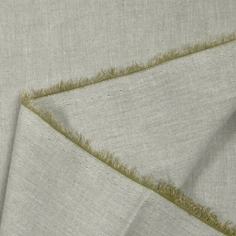 Chambray de coton kaki