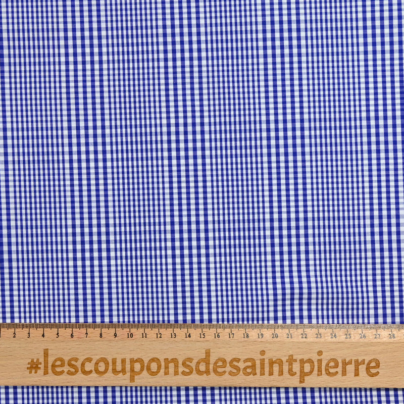 Blue and white checkered cotton