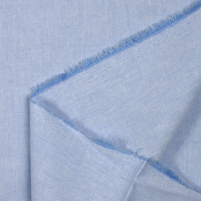 Chambray de algodón azul cielo