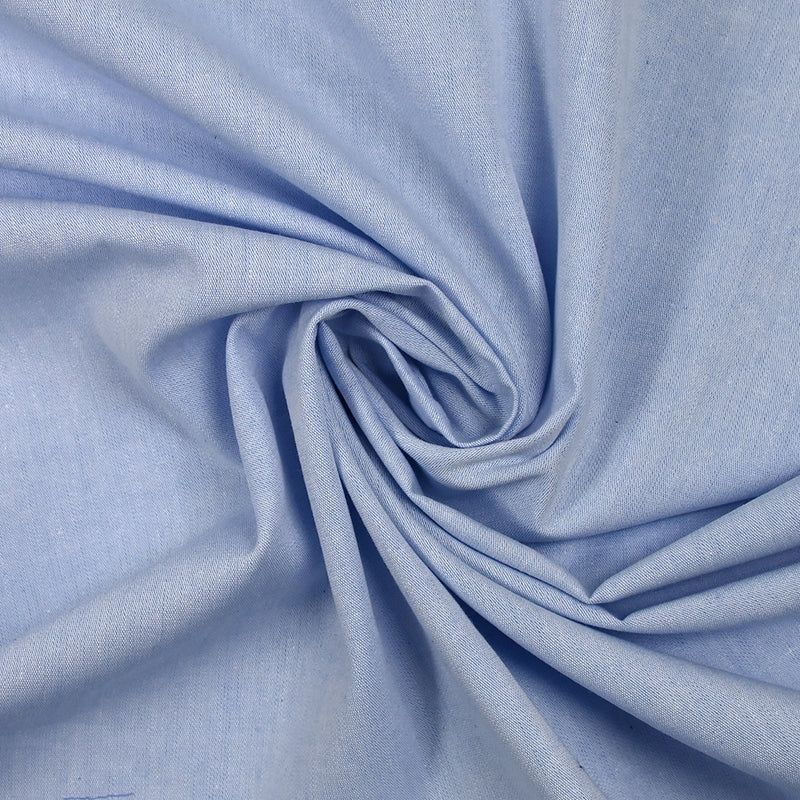 Chambray de algodón azul cielo