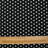 Coton imprimé étoile 1cm noir