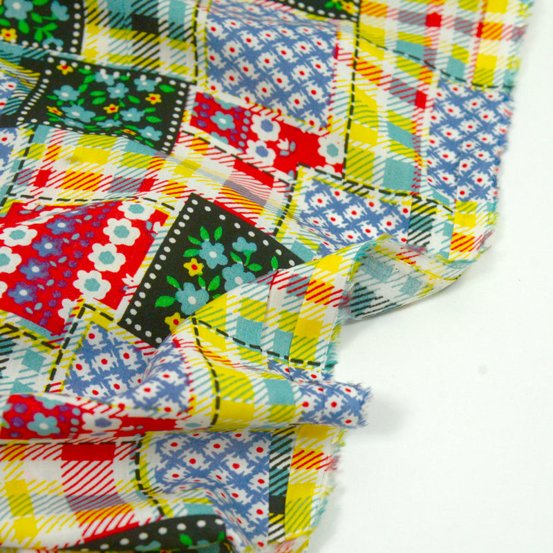 Viscose imprimée Patchwork multicolore