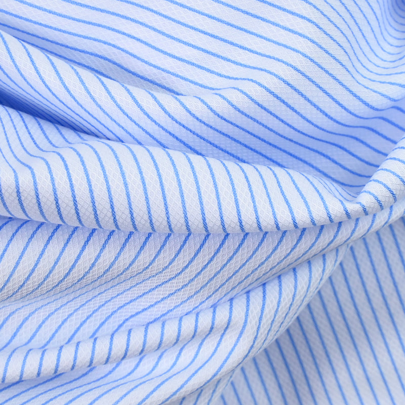 Blue striped jacquard cotton