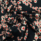 Satin polyester imprimé arborescence fond marine