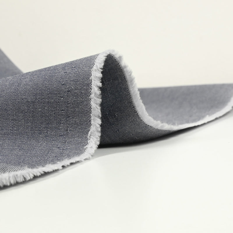 Chambray de coton bleu