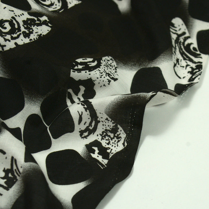 Viscose imprimée écaille noir et blanc