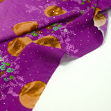 Viscose imprimée lune et strass fond violet