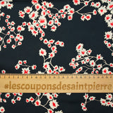 Satin polyester imprimé arborescence fond marine